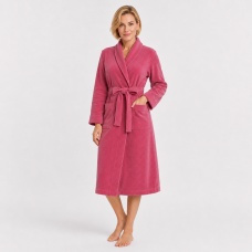 Bathrobe in 100% Cotton Old Rose